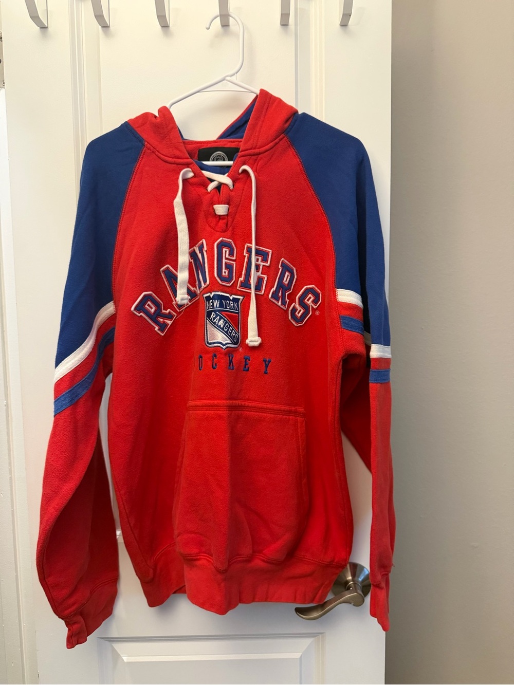 Red New York Rangers Pullover Hockey Hoodie